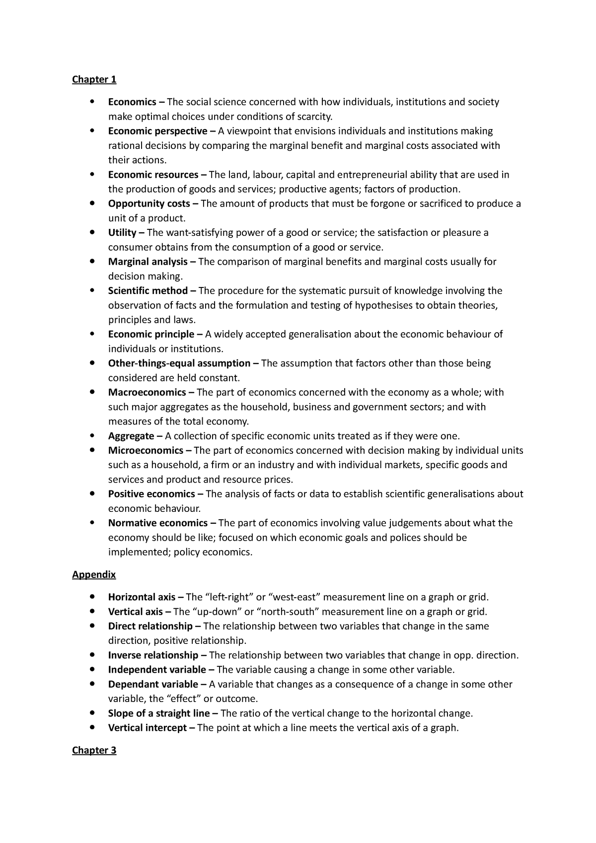 Key Terms Chapter 1-3 - Chapter 1  Economics – The social science  concerned with how individuals, - Studocu