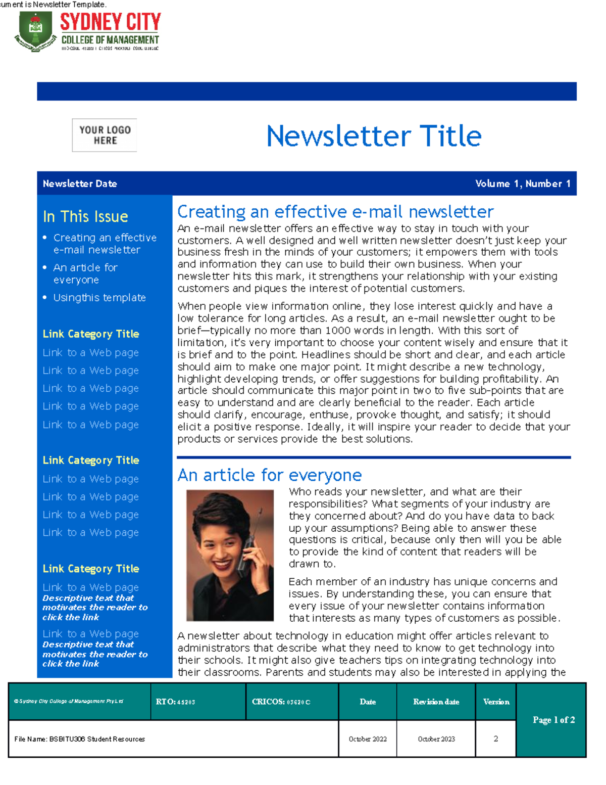 Newsletter Example - Yes - Cument Is Newsletter Template. Newsletter 