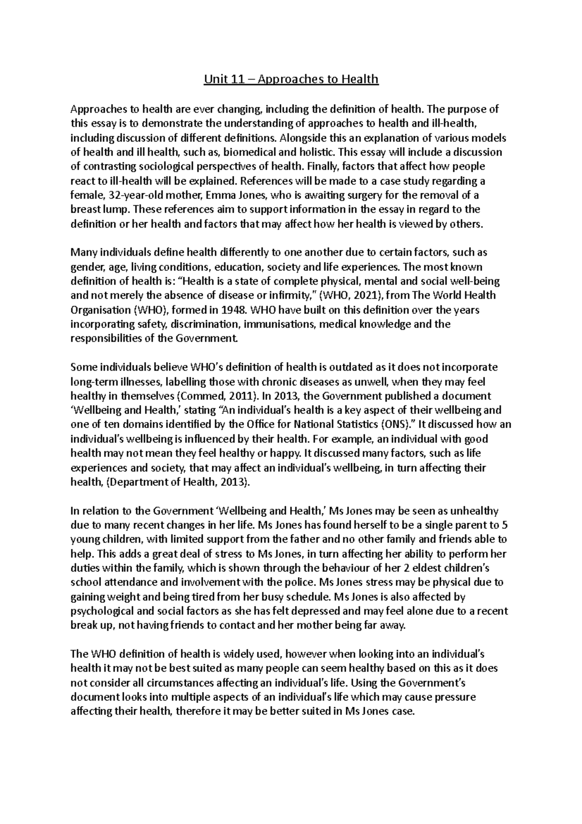 Unit 11 - Approaches to Health - Unit 11 – Approaches to Health ...