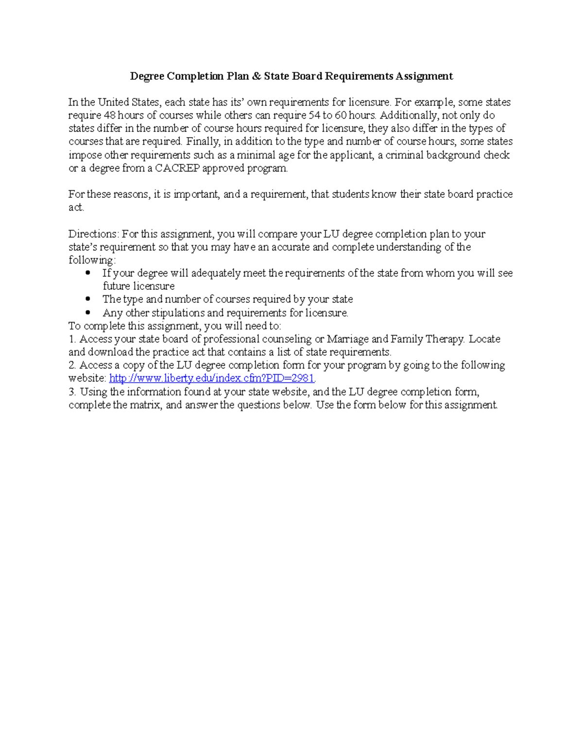 Degree Completion Plan Assignment Degree Completion Plan State 