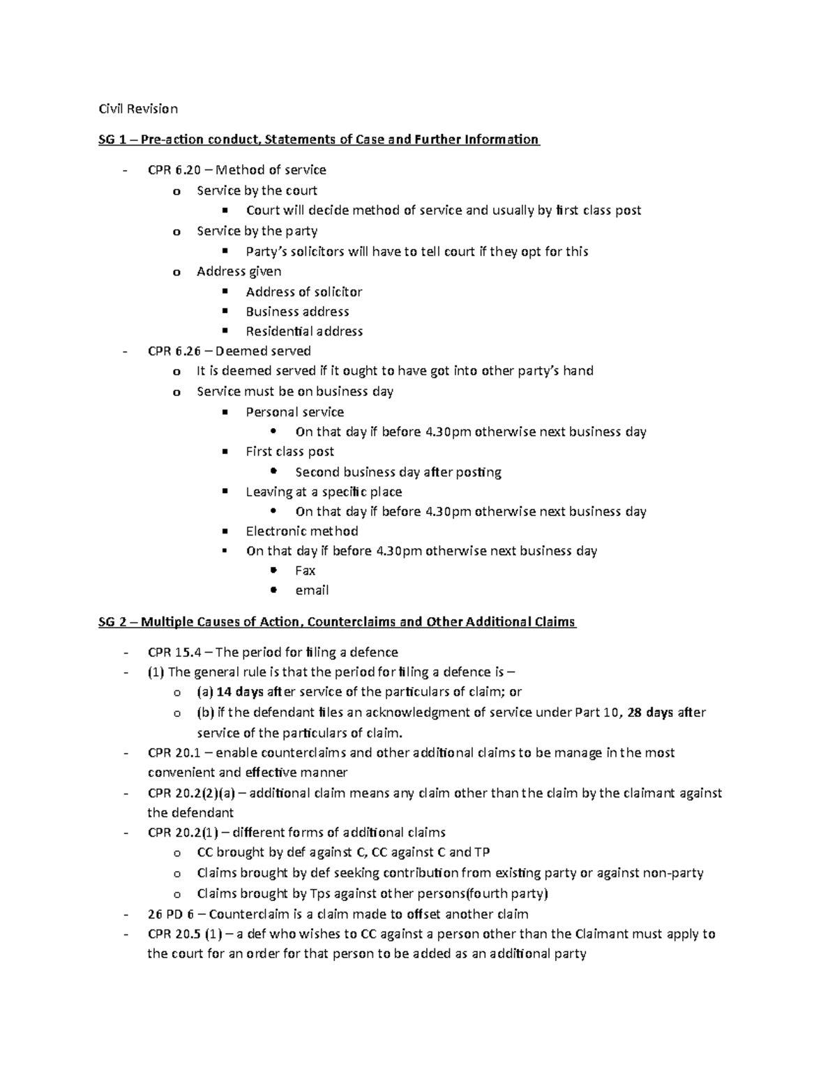 Civil Litigation Revision Notes – WQXDEO