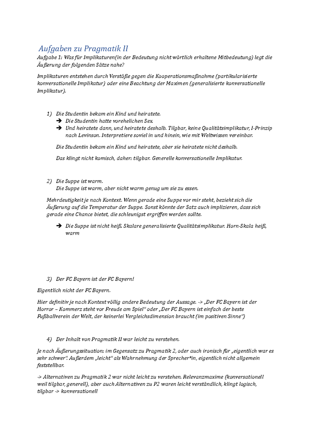 Pragmatik 2 - Höflichkeitstheorie, Tilgbarkeit, Abtrennbarkeit ...