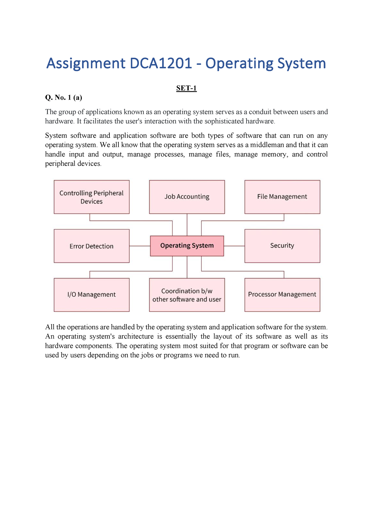 operating system assignment 1