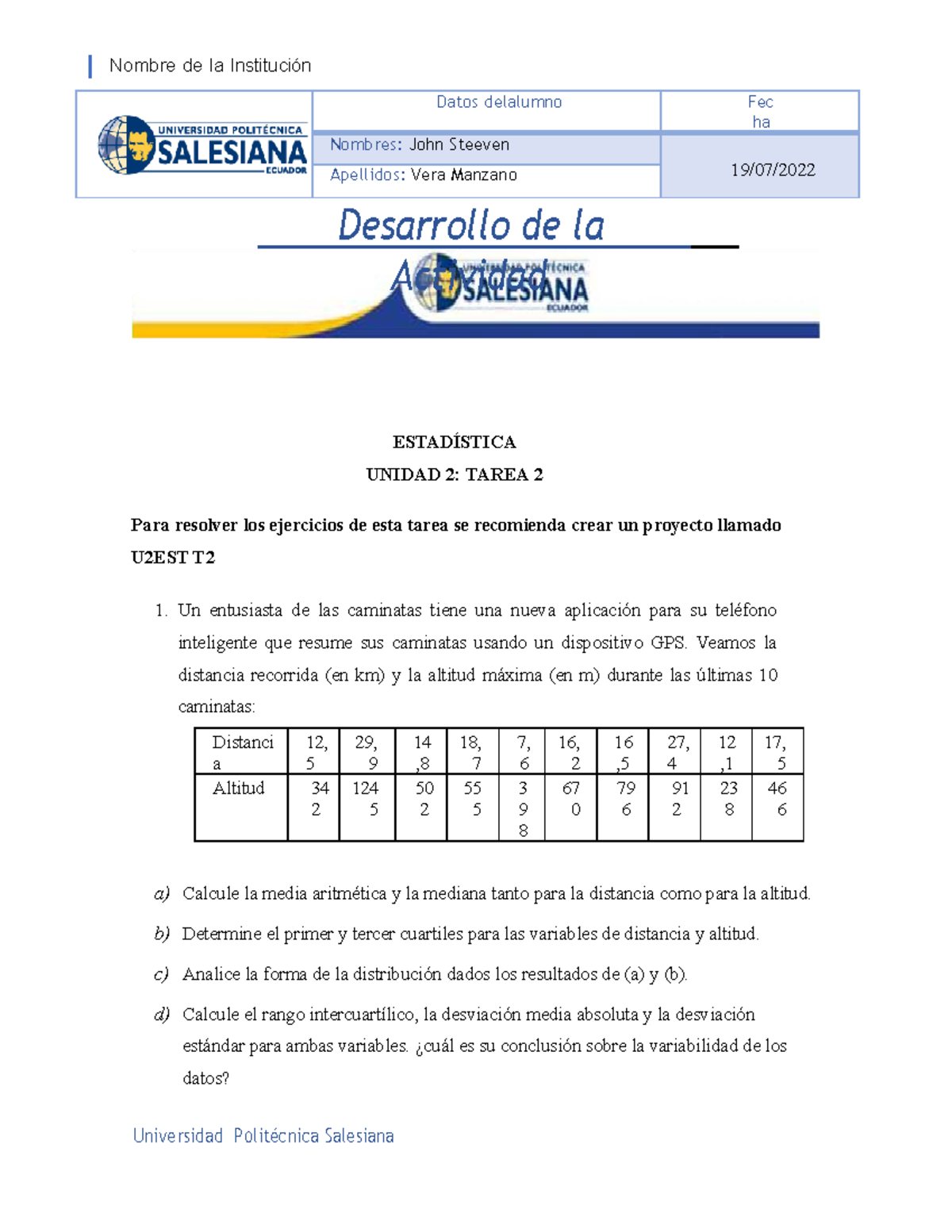 Vera John Estac U2 T6 listo Nombre de la Institución Universidad