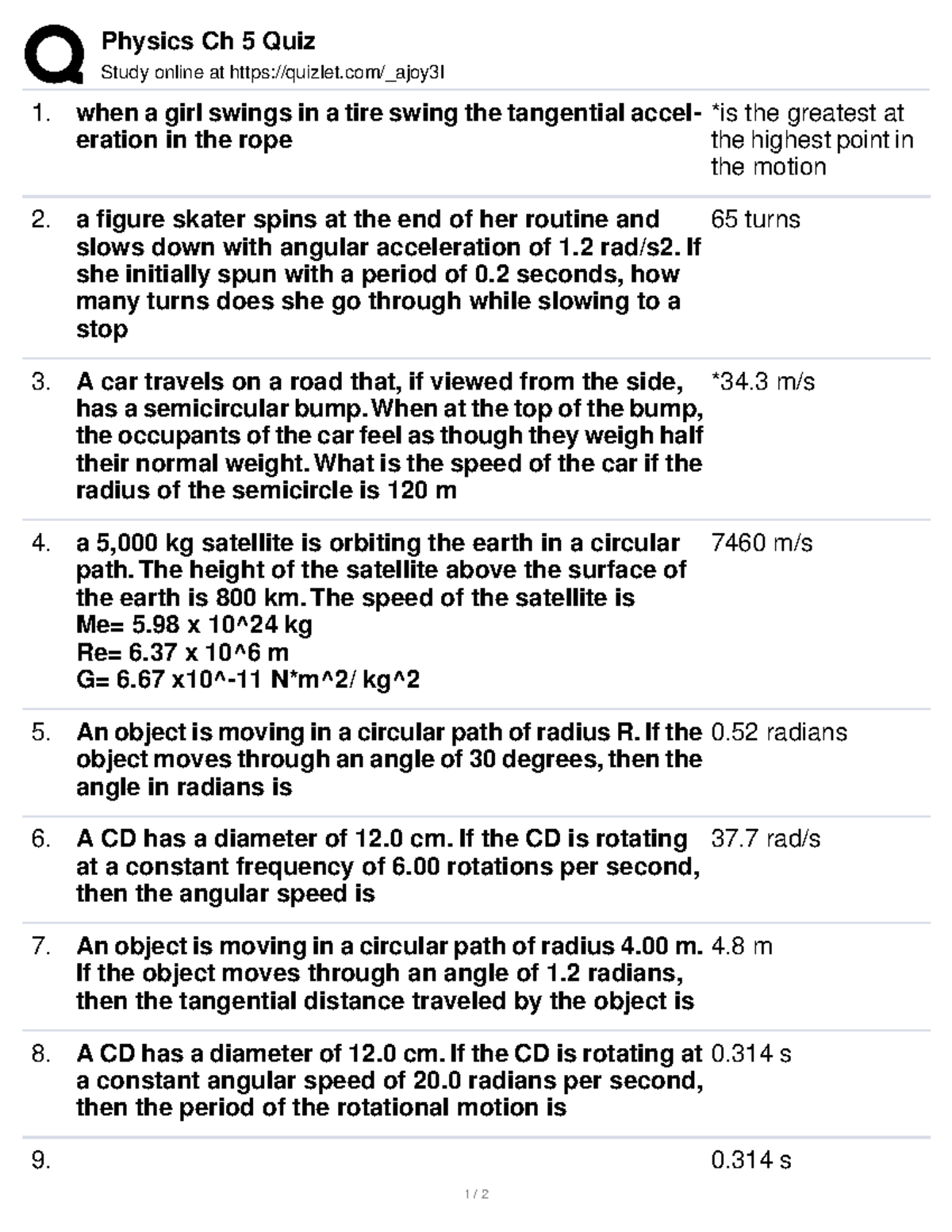 Physics Ch5 Quiz - Ch5 Quiz - Physics Ch 5 Quiz Study Online At Quizlet ...