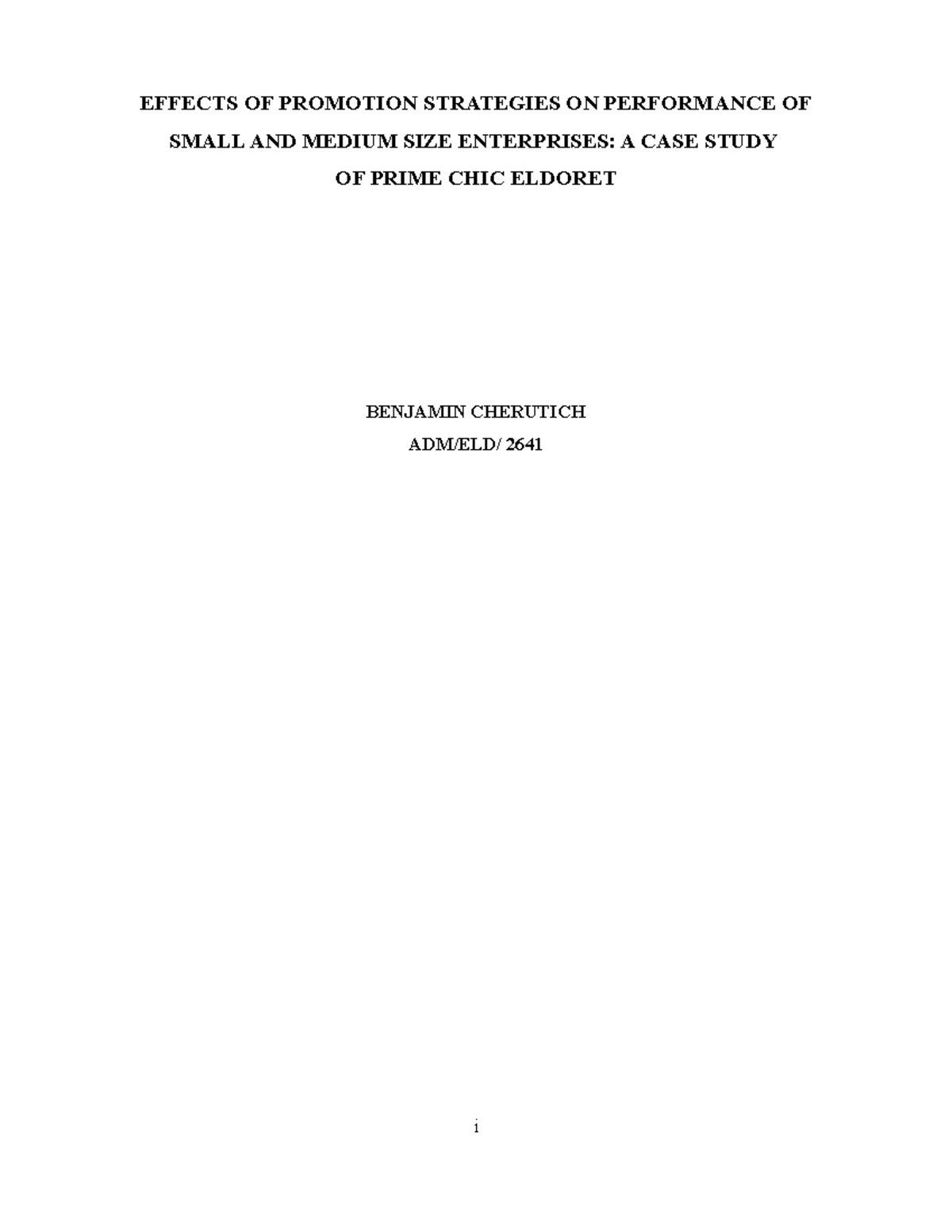 Effects OF Promotion Strategies ON Perfo - EFFECTS OF PROMOTION ...