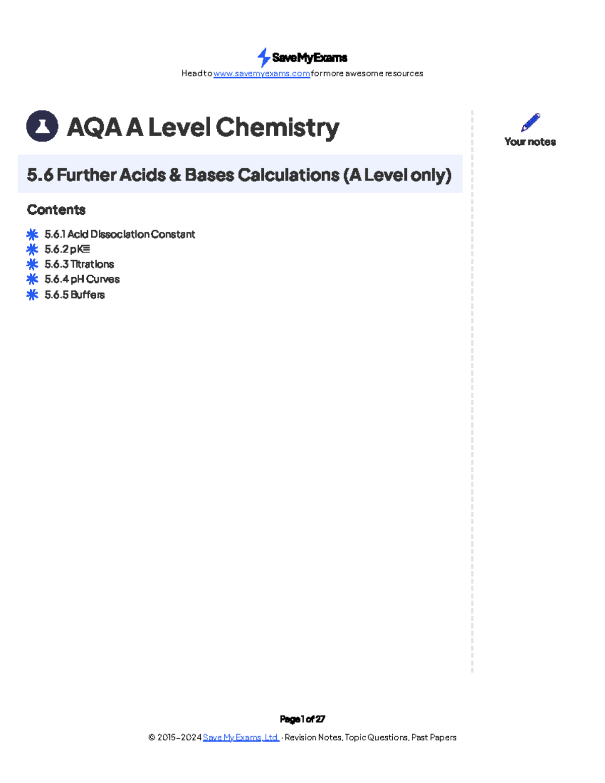 Zl M-e9DJW4l0X0Kd - Page 1 of 27 AQA A Level Chemistry 5 Further Acids ...
