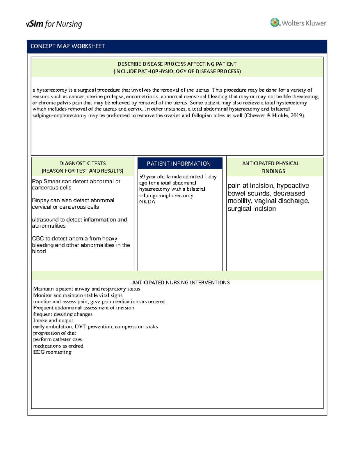 V Sim Worksheet day 2 - Doris Bowman V Sim full documentation ...