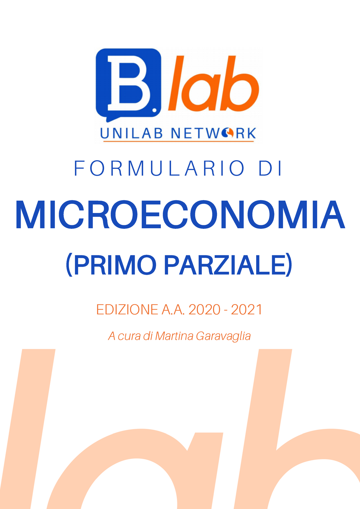 Formulario Microeconomia Primo Parziale - FORMULARIO DI MICROECONOMIA ...