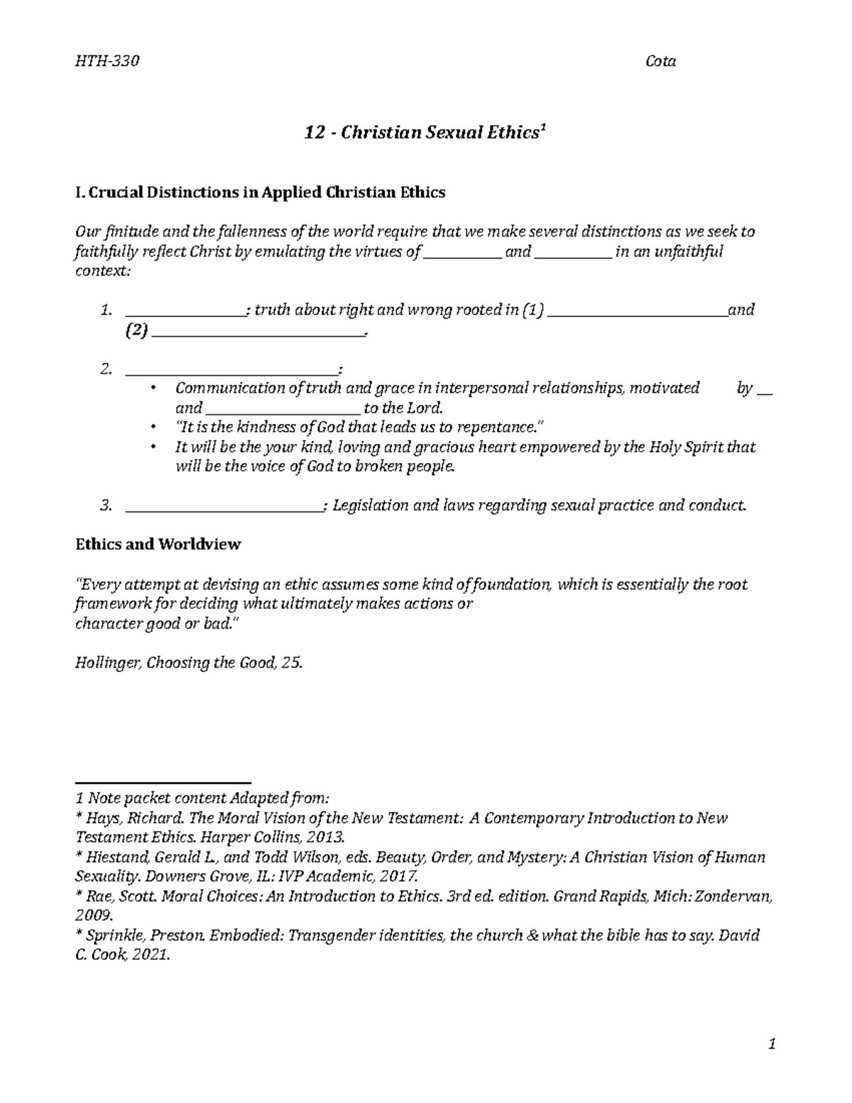 12 - Sexual Ethics - powerpoint with foot and speaker notes from ...