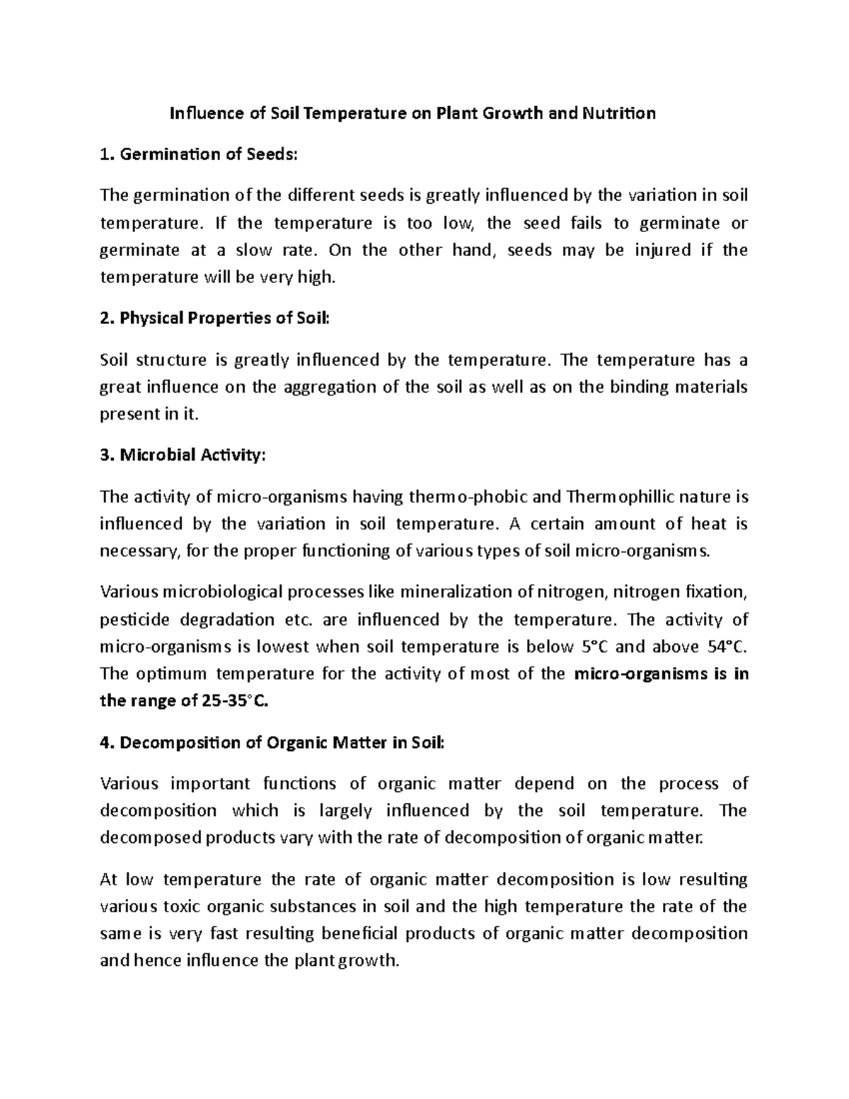 Soil temperature and effect on plants - Influence of Soil Temperature ...