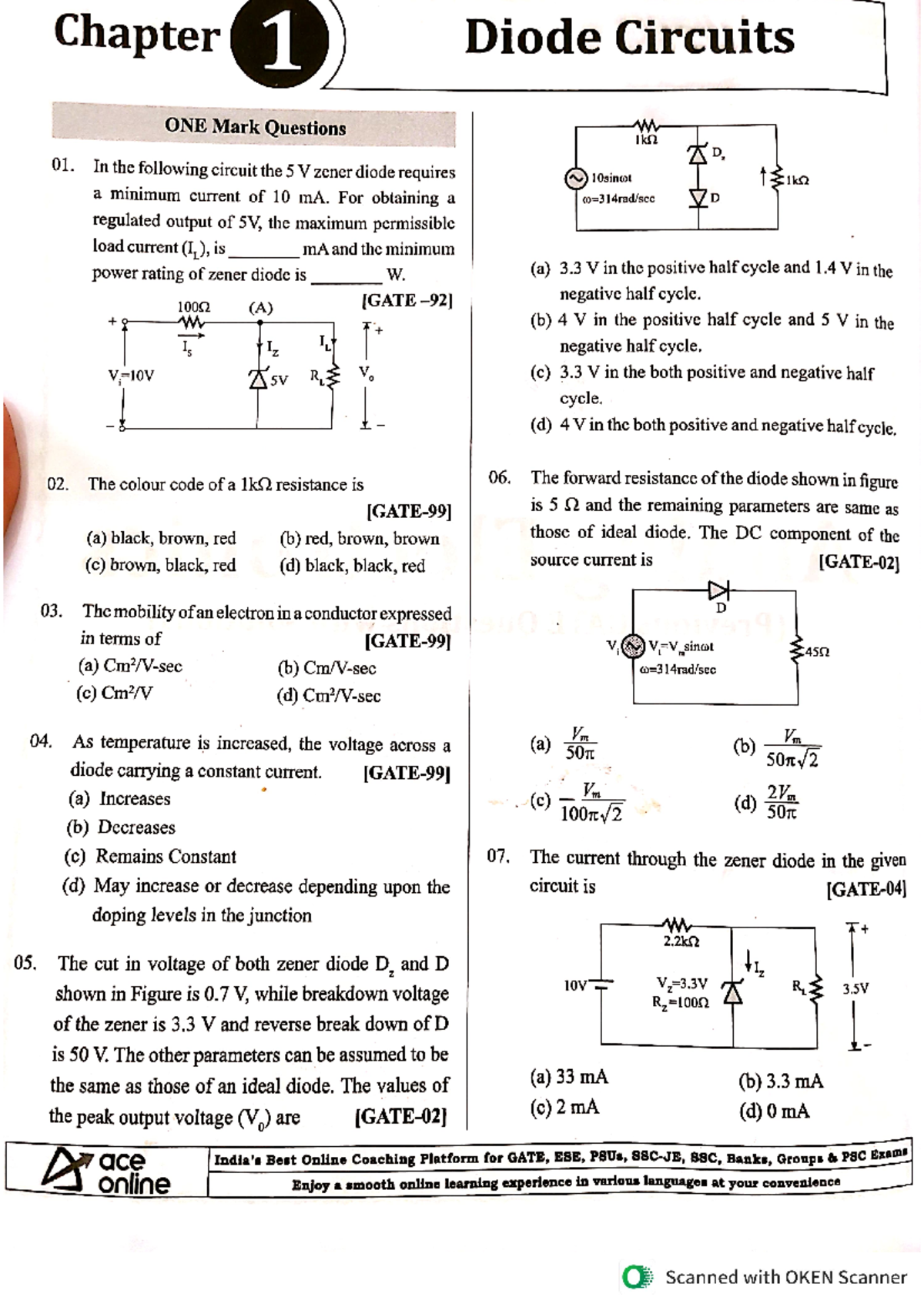 Diode gate questions wryeh Introduction to Electrical Engineering