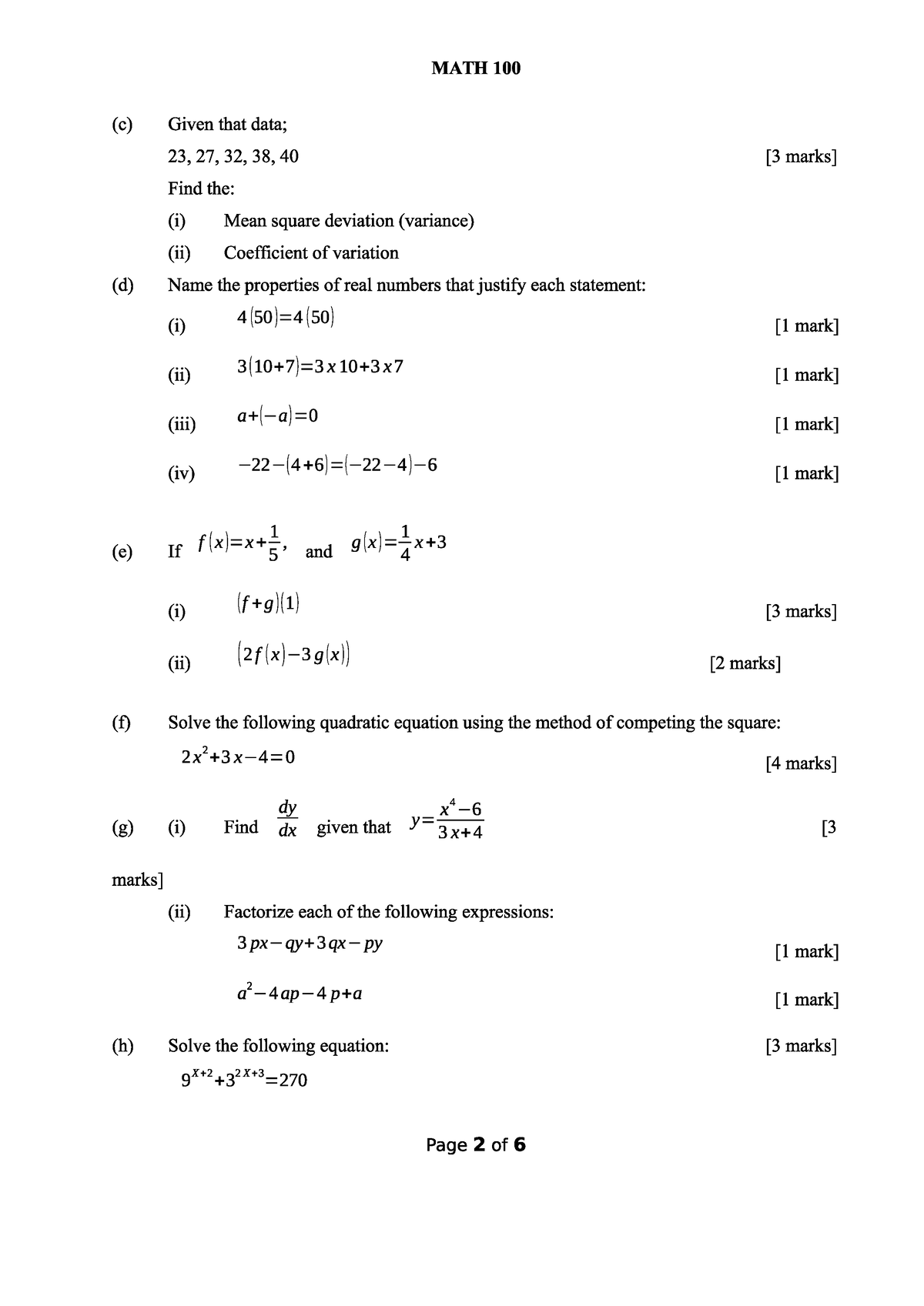 Egerton maths 100 - General Mathematics - Studocu