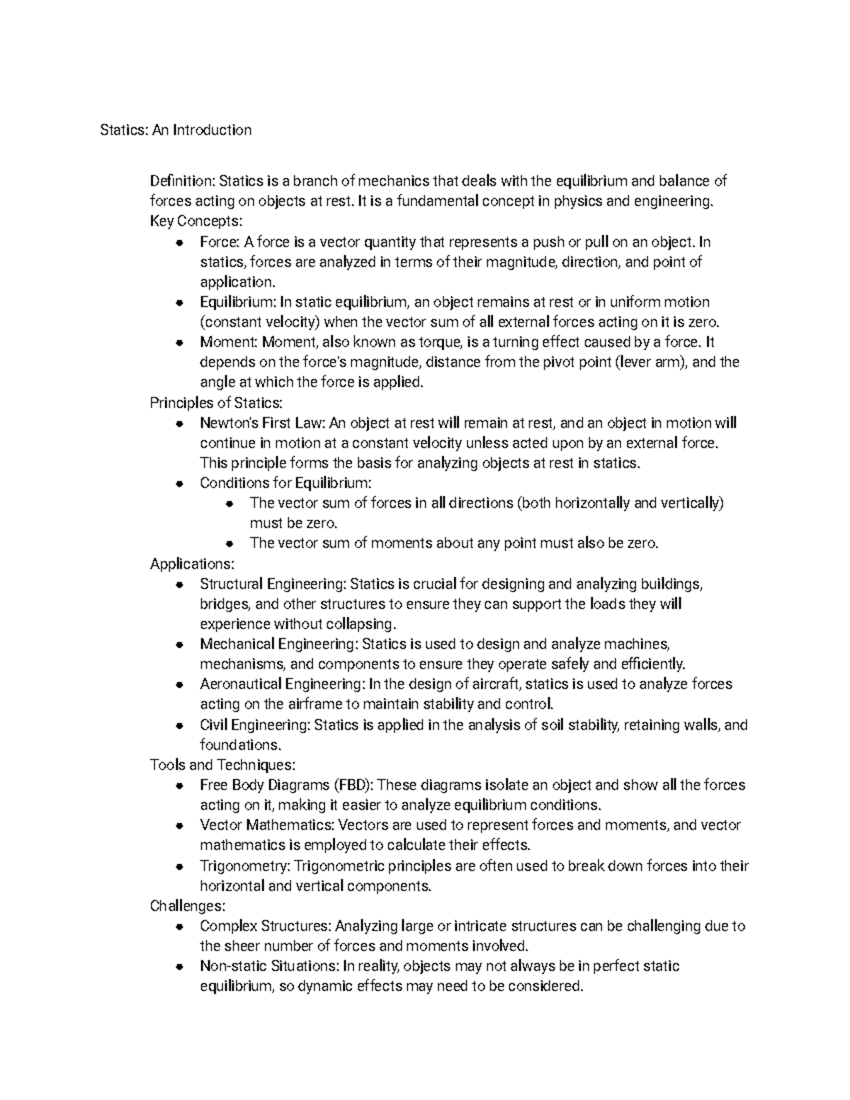 Untitled document blah Statics An Introduction Definition Statics