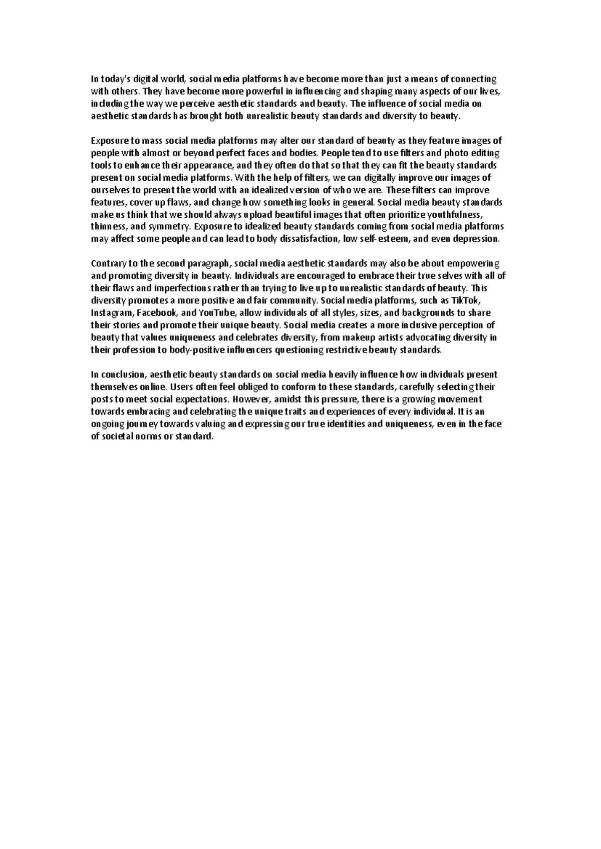 STS Reflection-paper - In today's digital world, social media platforms ...