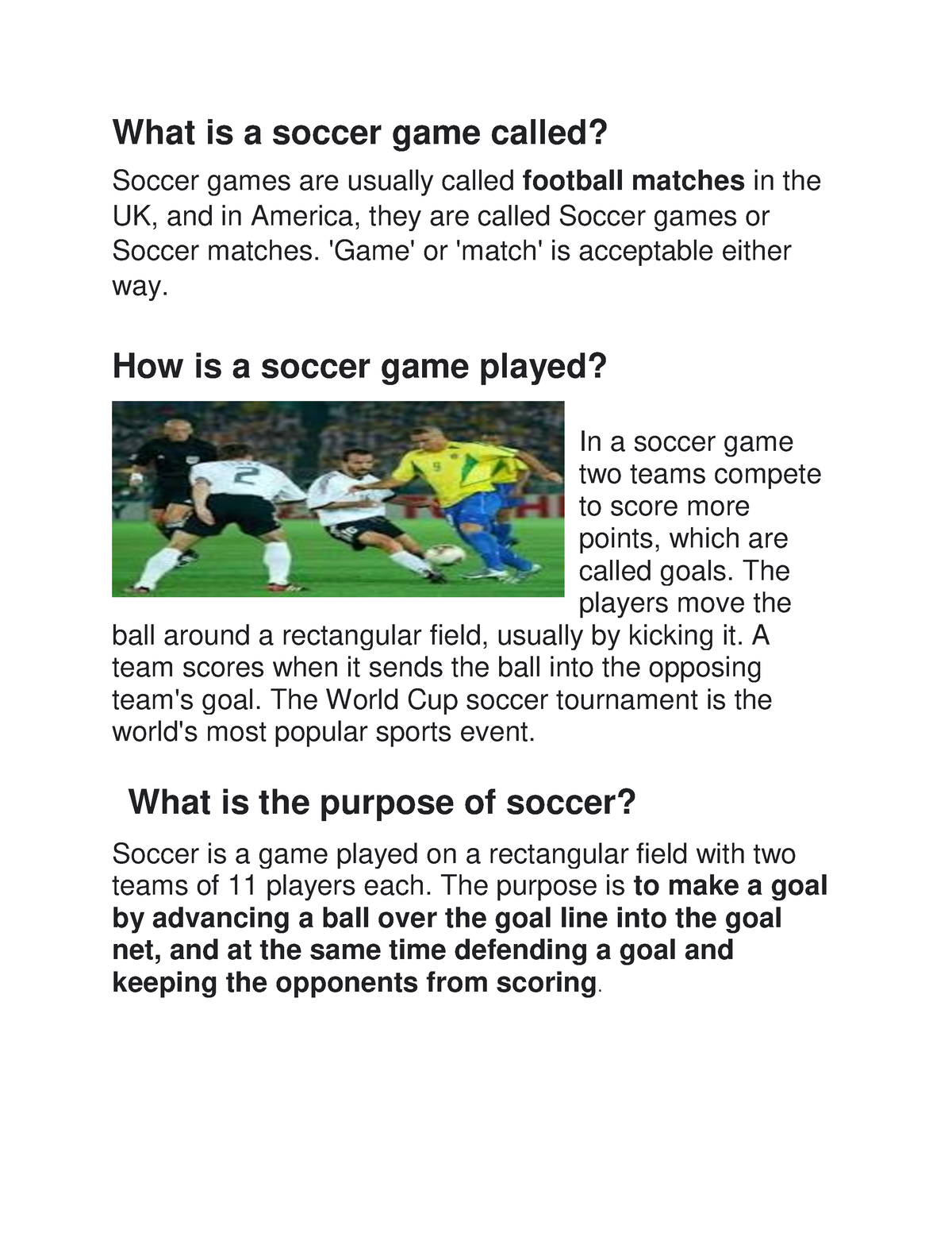 What Is A Soccer Game Called