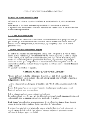 Introduction au droit - COURS D’INTRODUCTION GÉNÉRALE AU DROIT INTRO ...