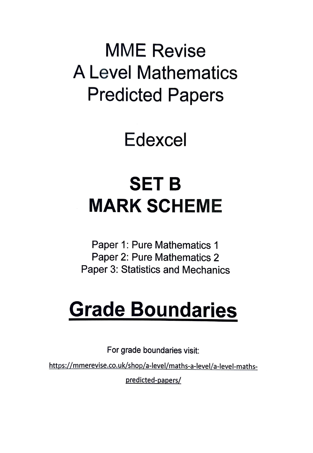 Edexcel Grade Boundaries All AS A2 Level Exams 2009, PDF