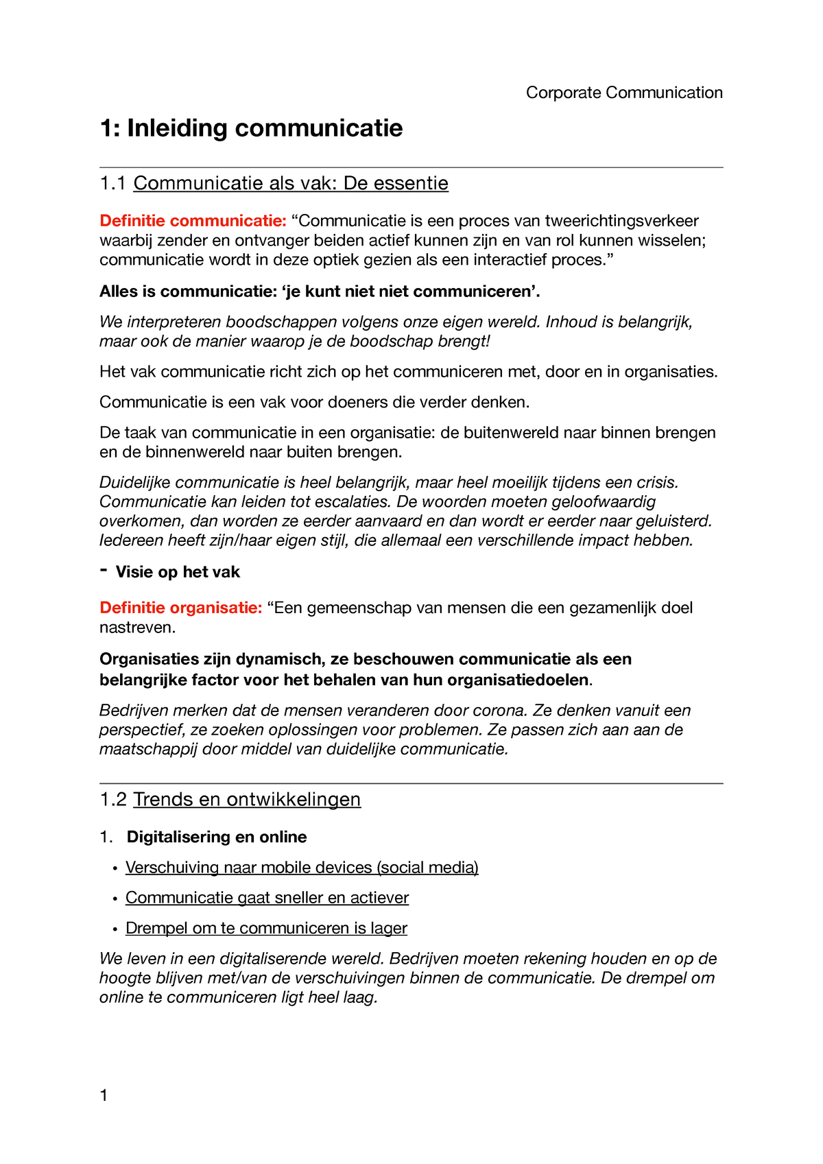 1 Inleiding Communicatie 2020/2021 - 1: Inleiding Communicatie 1 ...