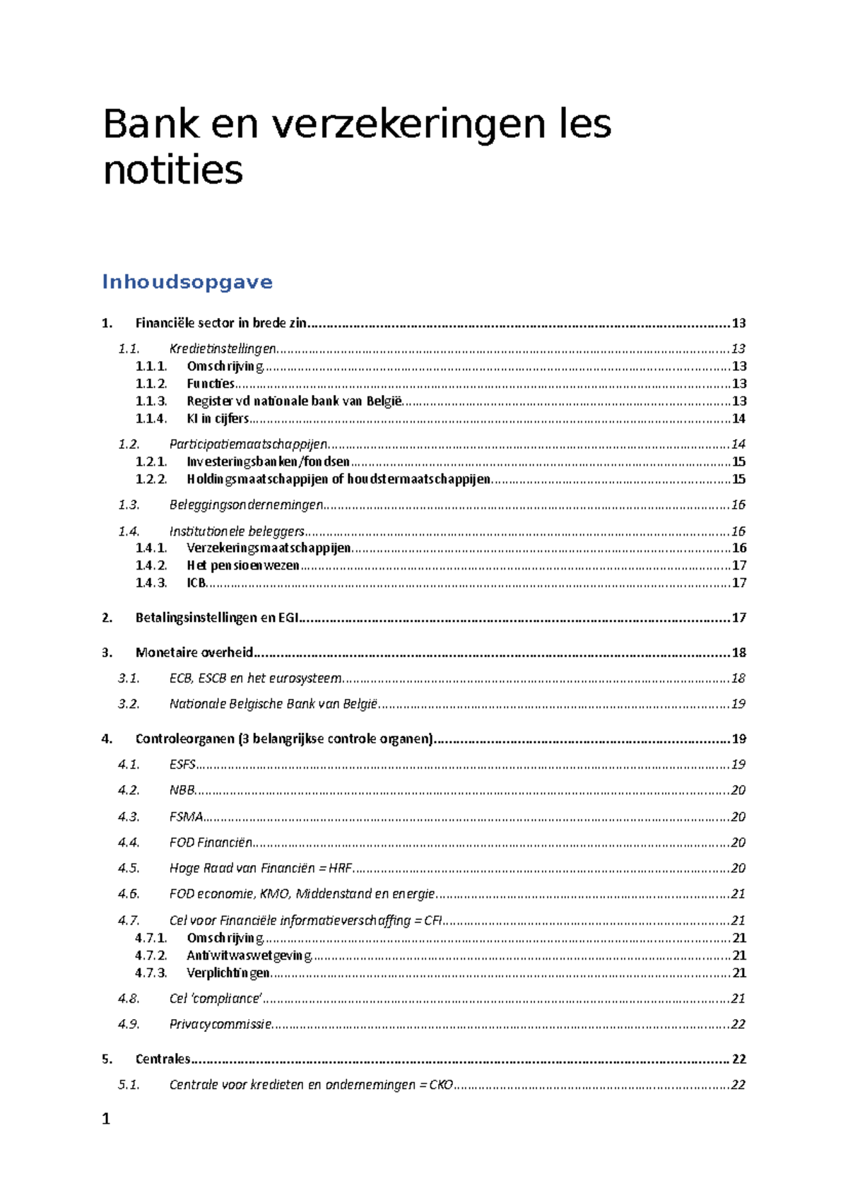 Bank-en-verzekeringen-Samenvatting - Bank En Verzekeringen Les Notities ...