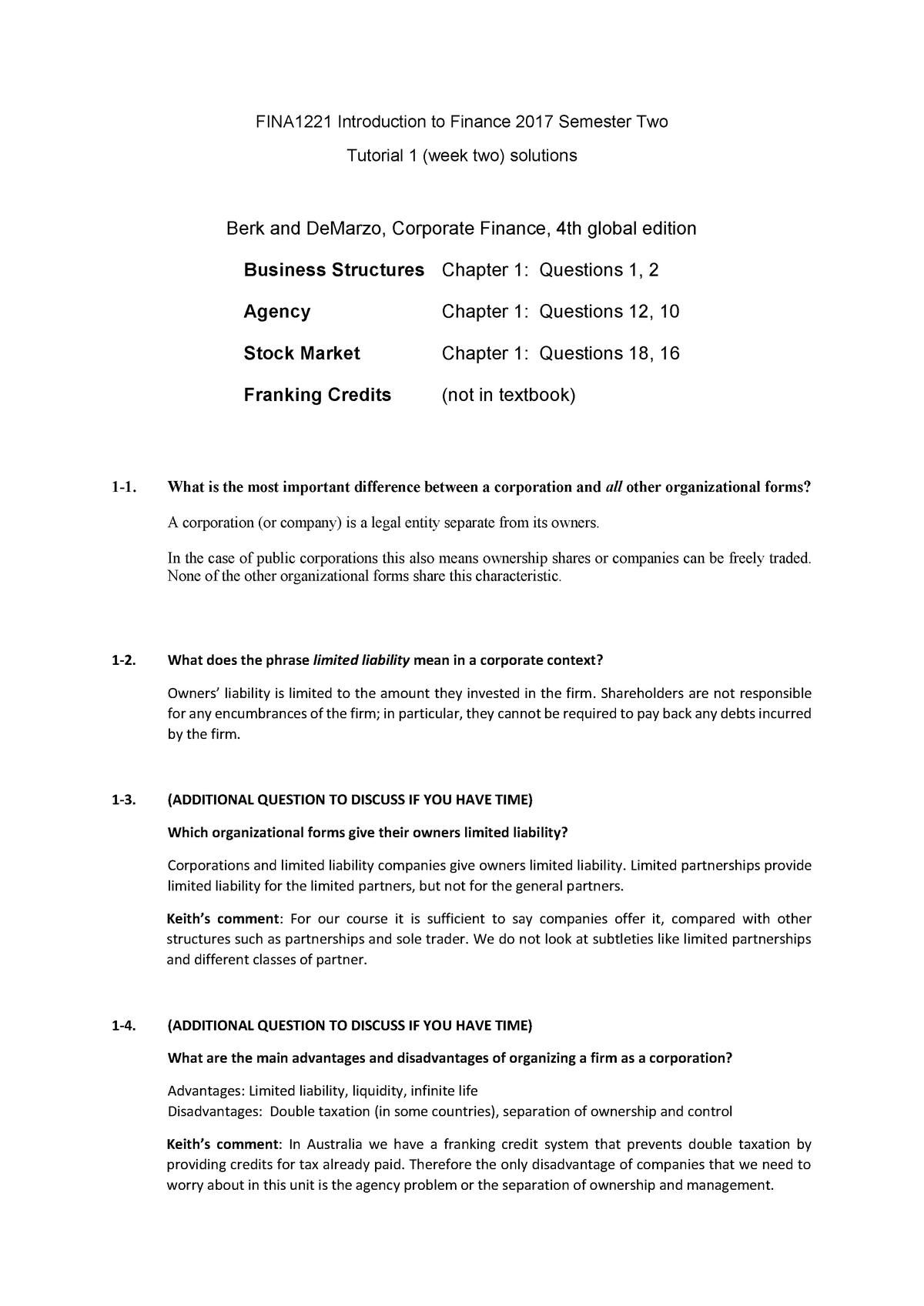 Tutorial 01 Week Two Solutions - Warning: TT: Undefined Function: 32 ...