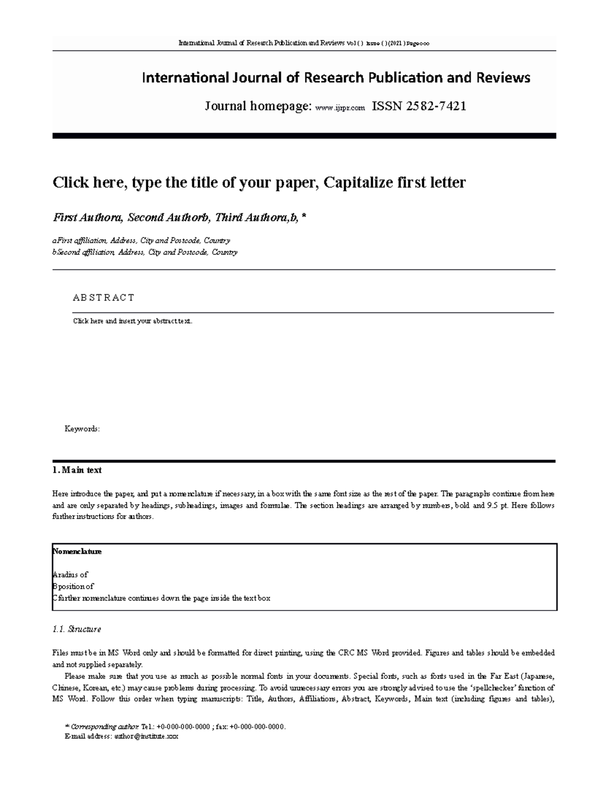 Ijrpr Paper Templatev 1 International Journal Of Research 