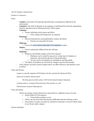Bio336 - Lecture notes for exam 3 - Bio336 | Exam 3 Notes Chapter 15 ...