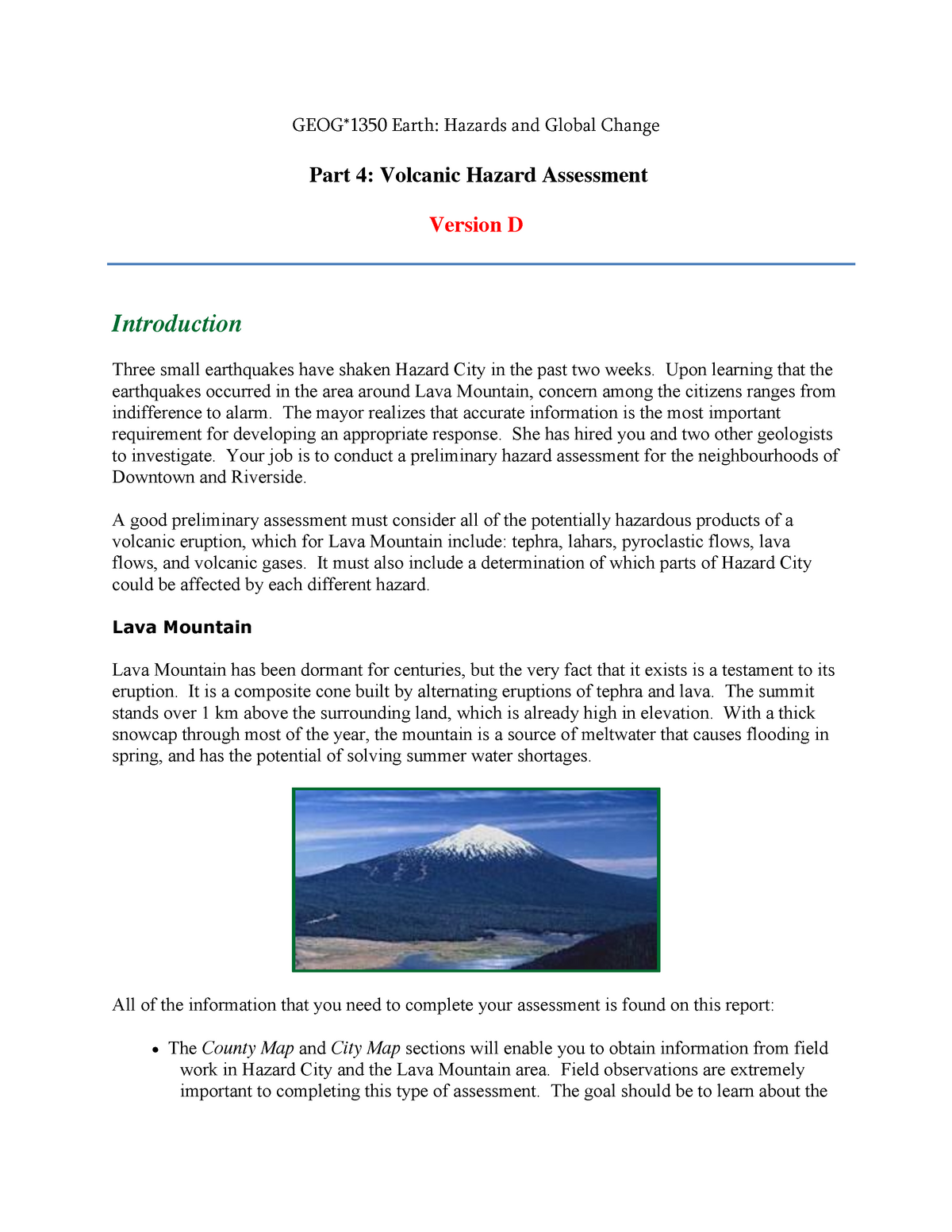 Assignment 1 Part 4 Volcanic Hazard Assessment D Studocu