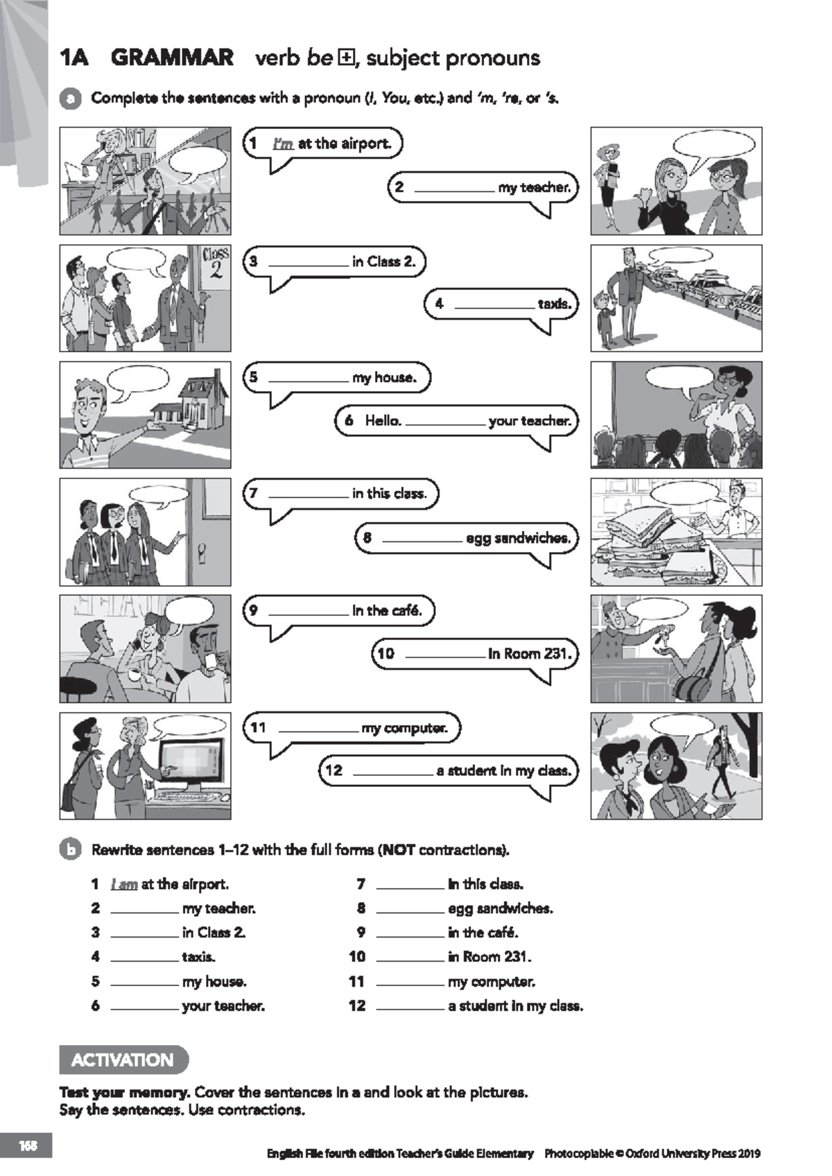 Vb to be and pronouns - ingles - 1A GRAMMAR verb be , subject pronouns ...