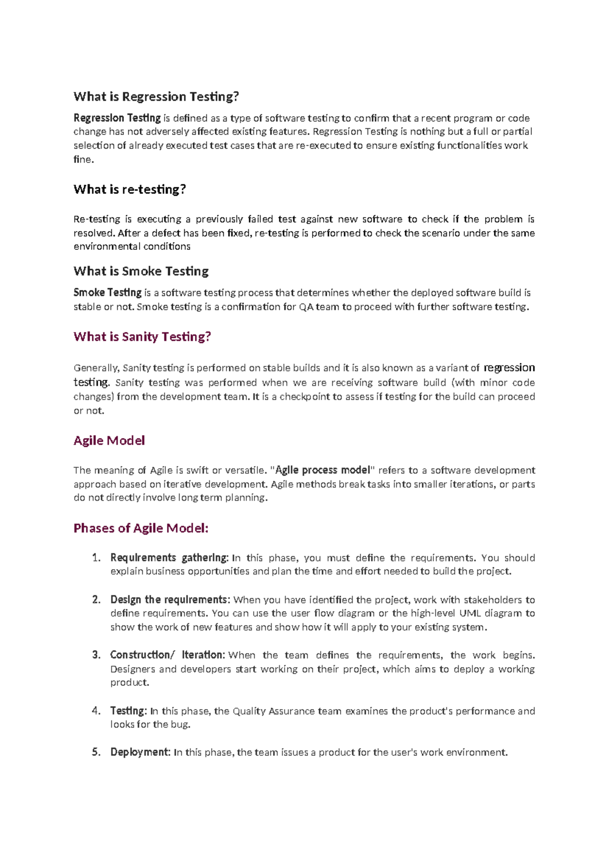 Software Testing 2 - What is Regression Testing? Regression Testing is ...