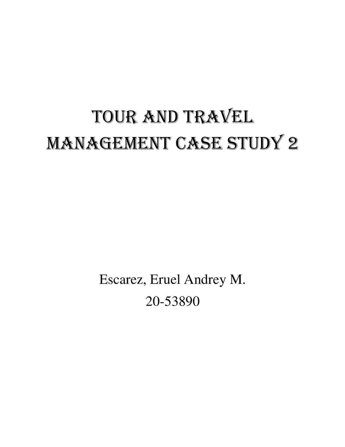 case study tourism