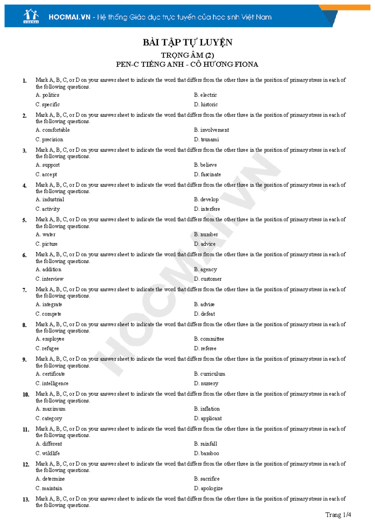 Examination Semester - 1. A. Politics B. Electric C. Specific D ...