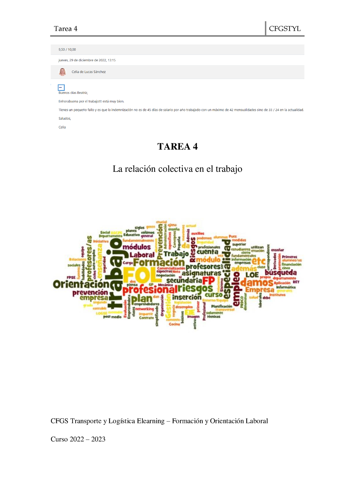 FOL04 Tarea - FOL 3 - TAREA 4 La Relación Colectiva En El Trabajo CFGS ...