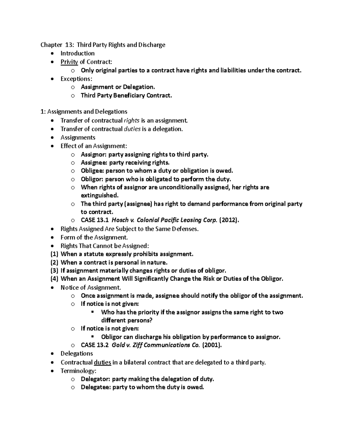 assignment of third party rights