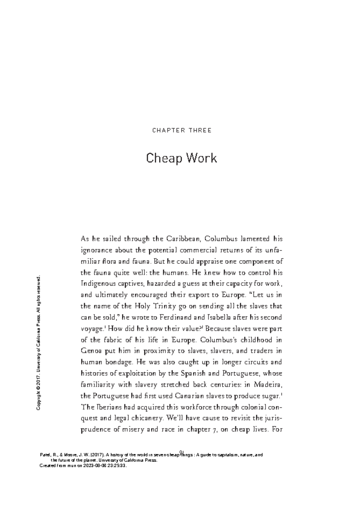A History of the World in Seven Cheap Things A Gui As he sailed