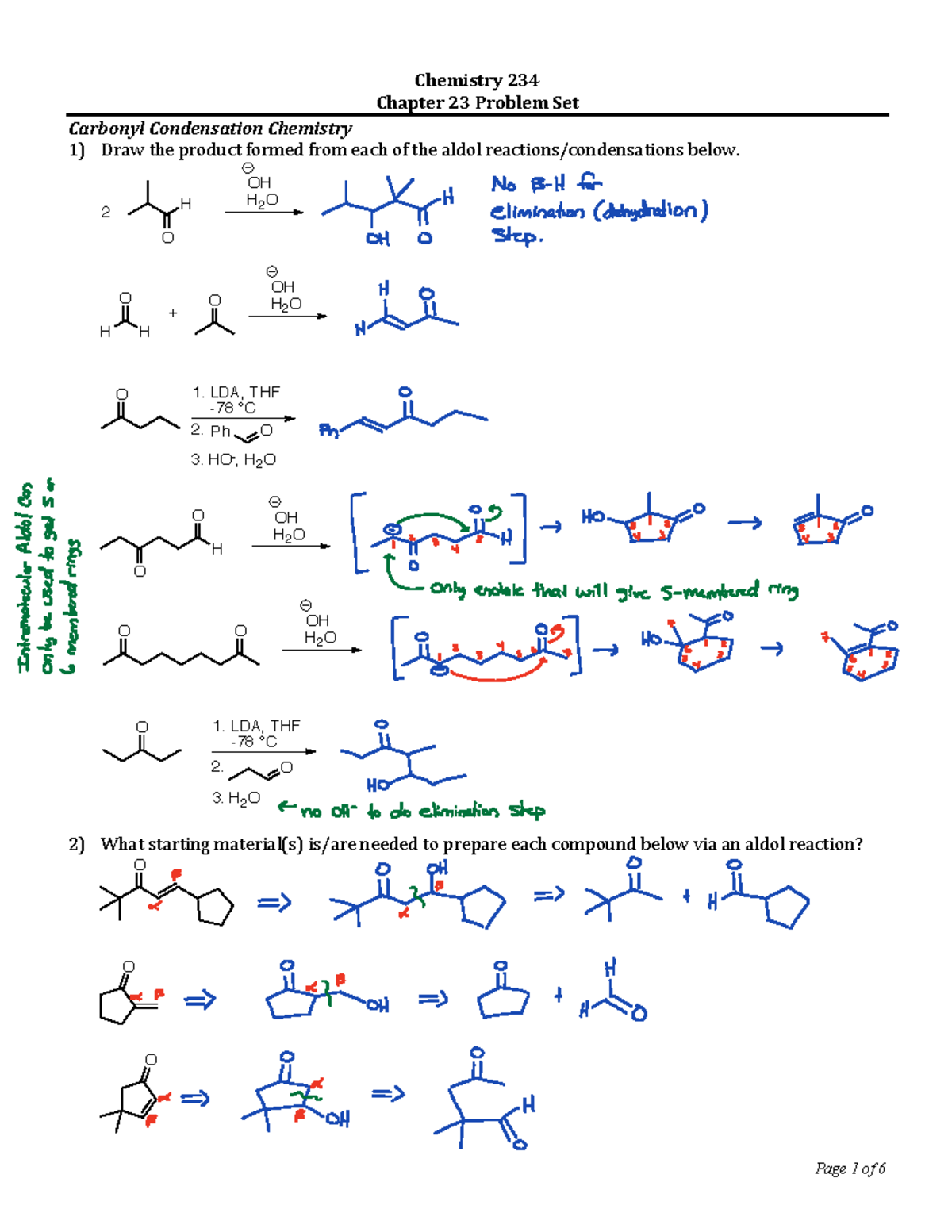 Ch 23 Problem Set (Mc M) - Key quimica organica - Chemistry 234 Chapter ...