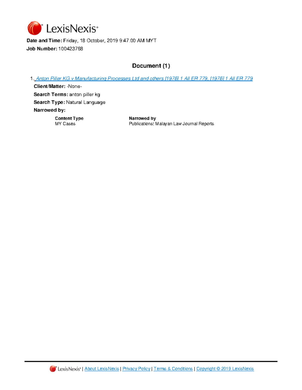 Anton Piller Kg V Manufacturing Processes Ltd And Other Law Of Studocu