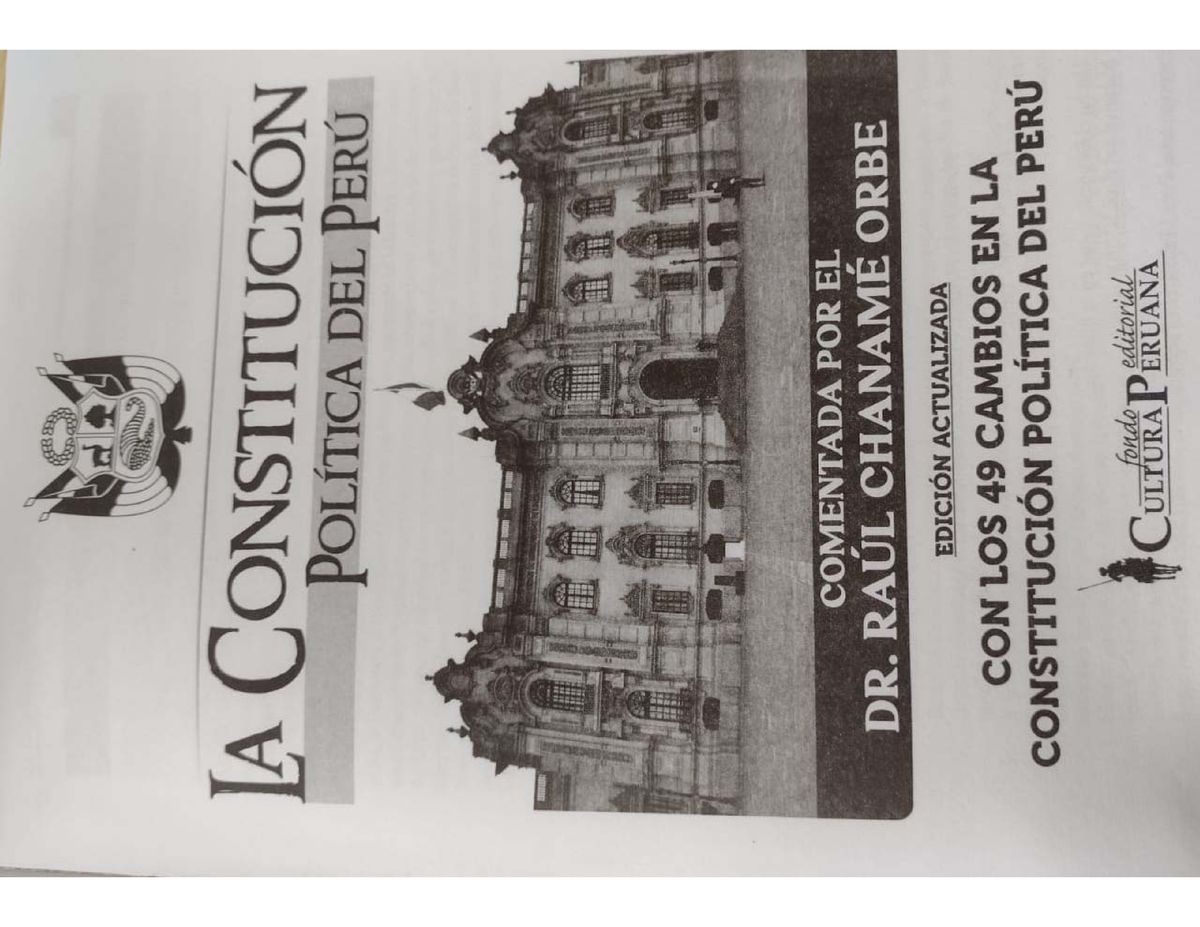 Constitucion Del Peru 1993 - Derecho Constitucional - Studocu