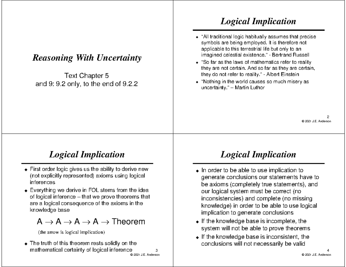 7 uncertainty, Incomplete Knowledge - Logical Implication Reasoning ...
