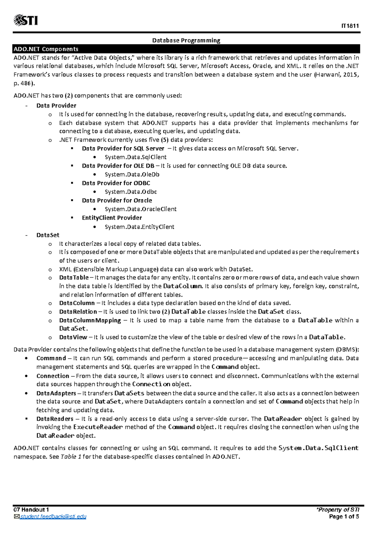 Event Driven Handout - 07 Handout 1 *Property Of STI Database ...