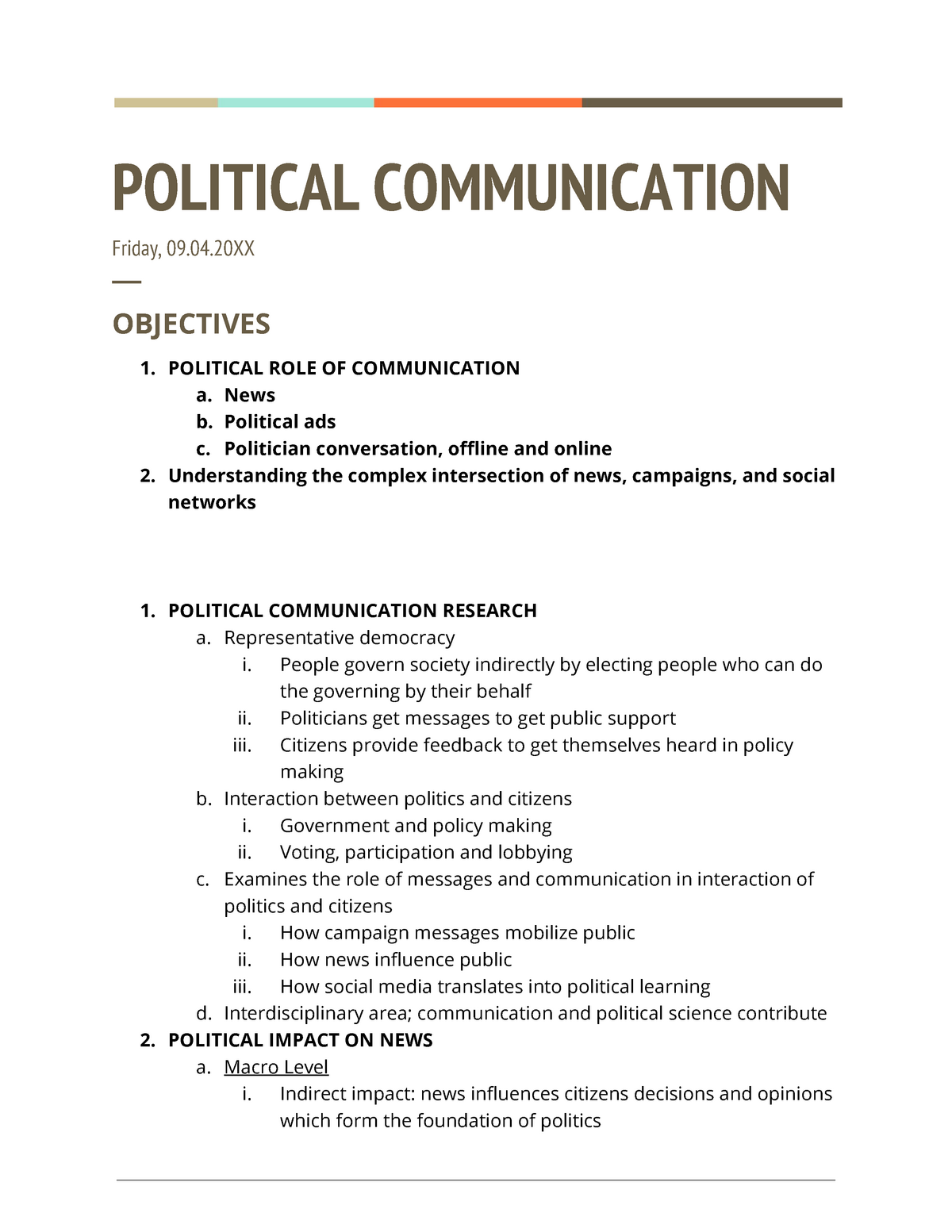 case study on political communication