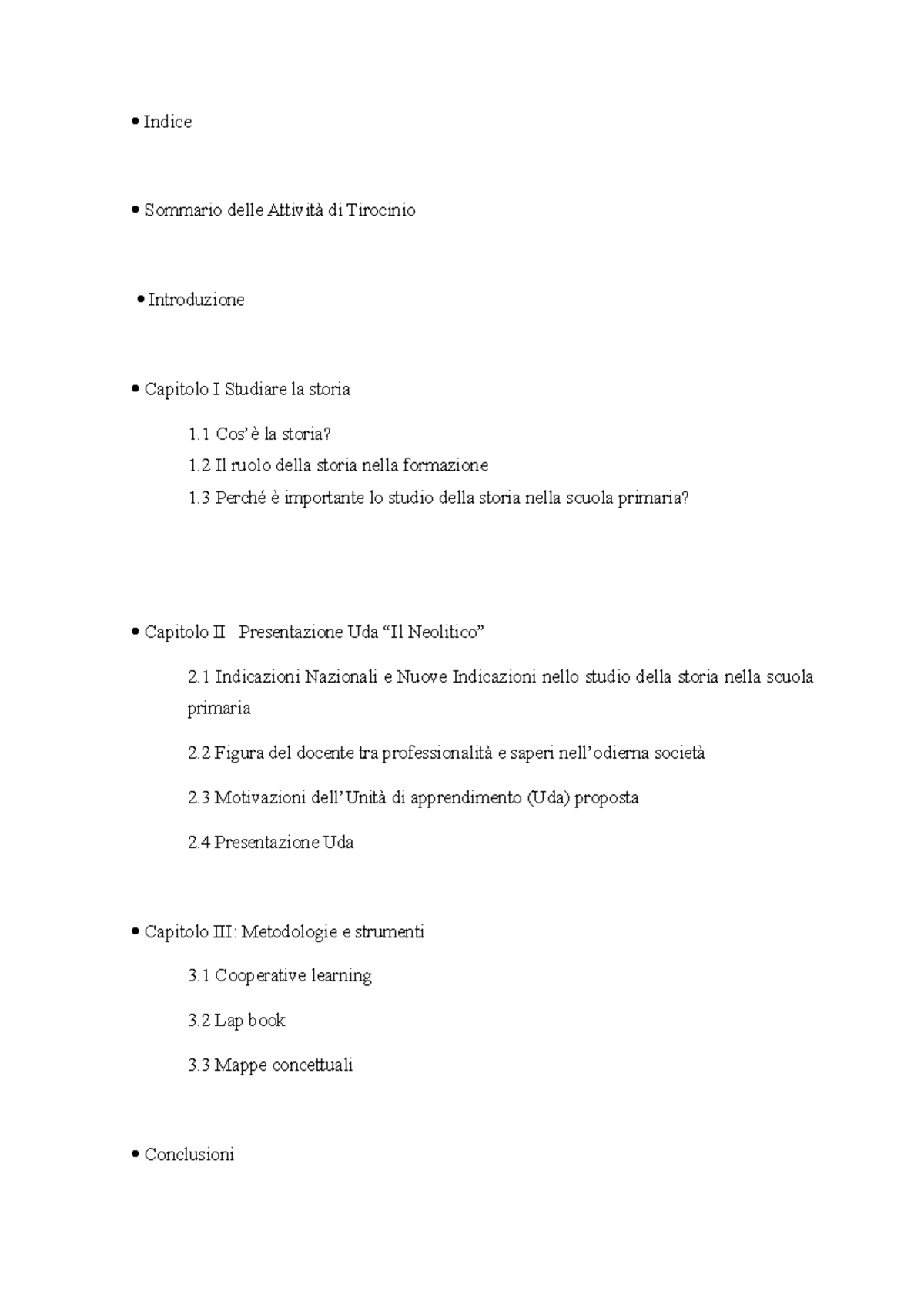 Relazione DI Tirocinio ( Finalissima) - Indice Sommario Delle Attività ...