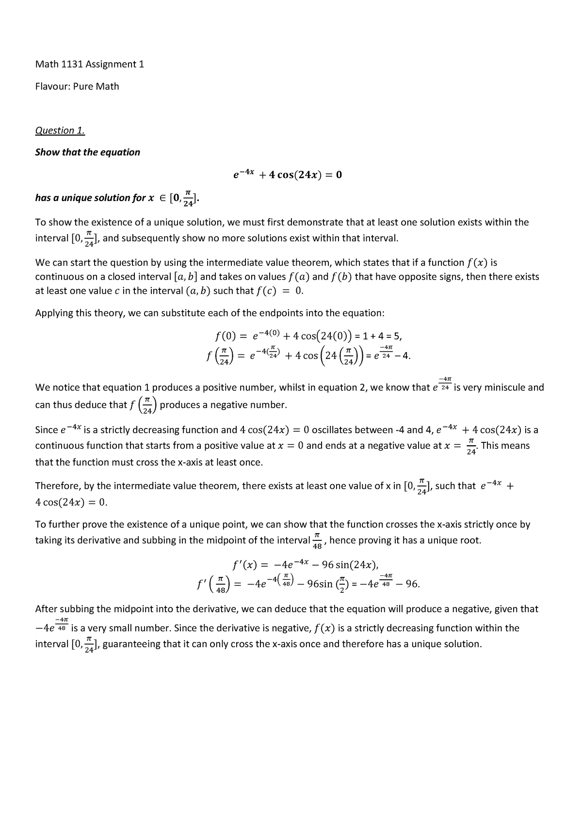 Math 1131 Assignment 1 - ass1 - MATH1131 - UNSW Sydney - Studocu