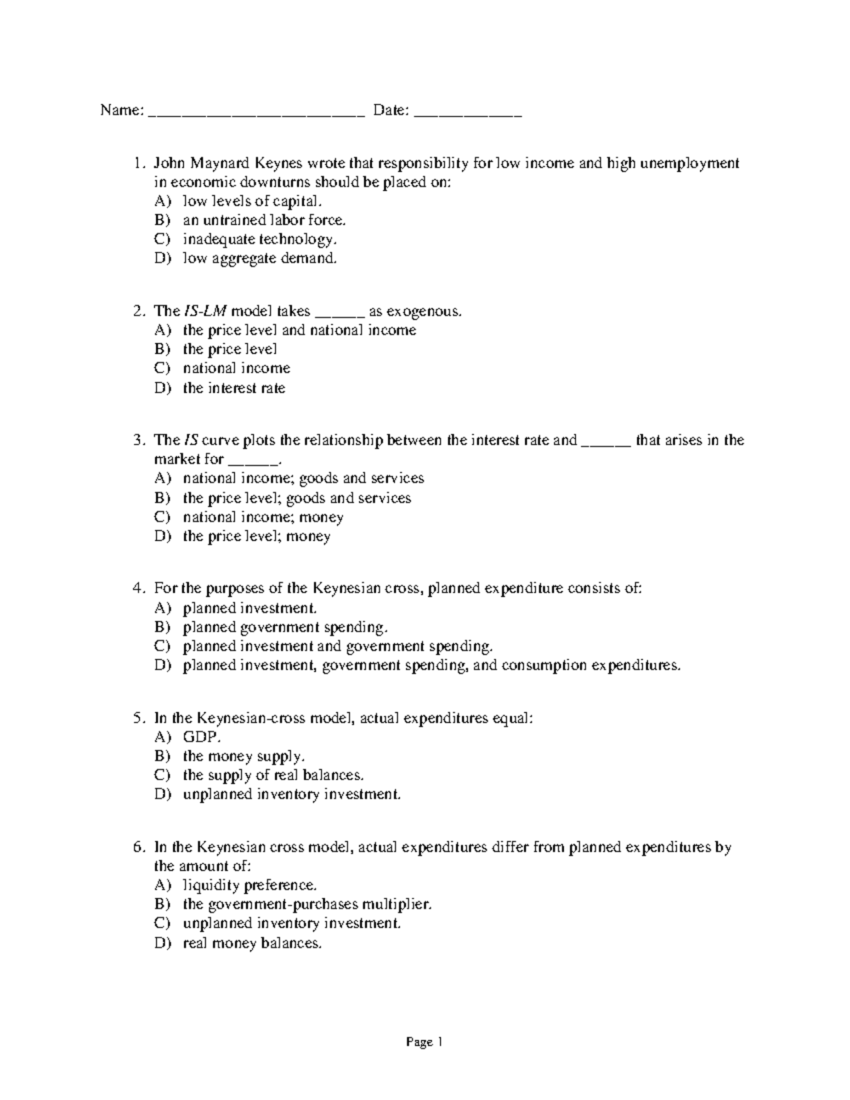 Ias multiple choice practice - Name: __________________________ Date ...