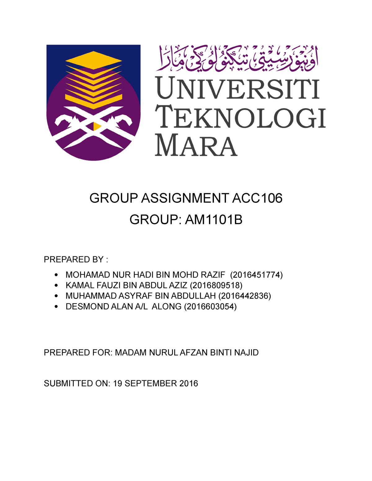 group assignment acc106