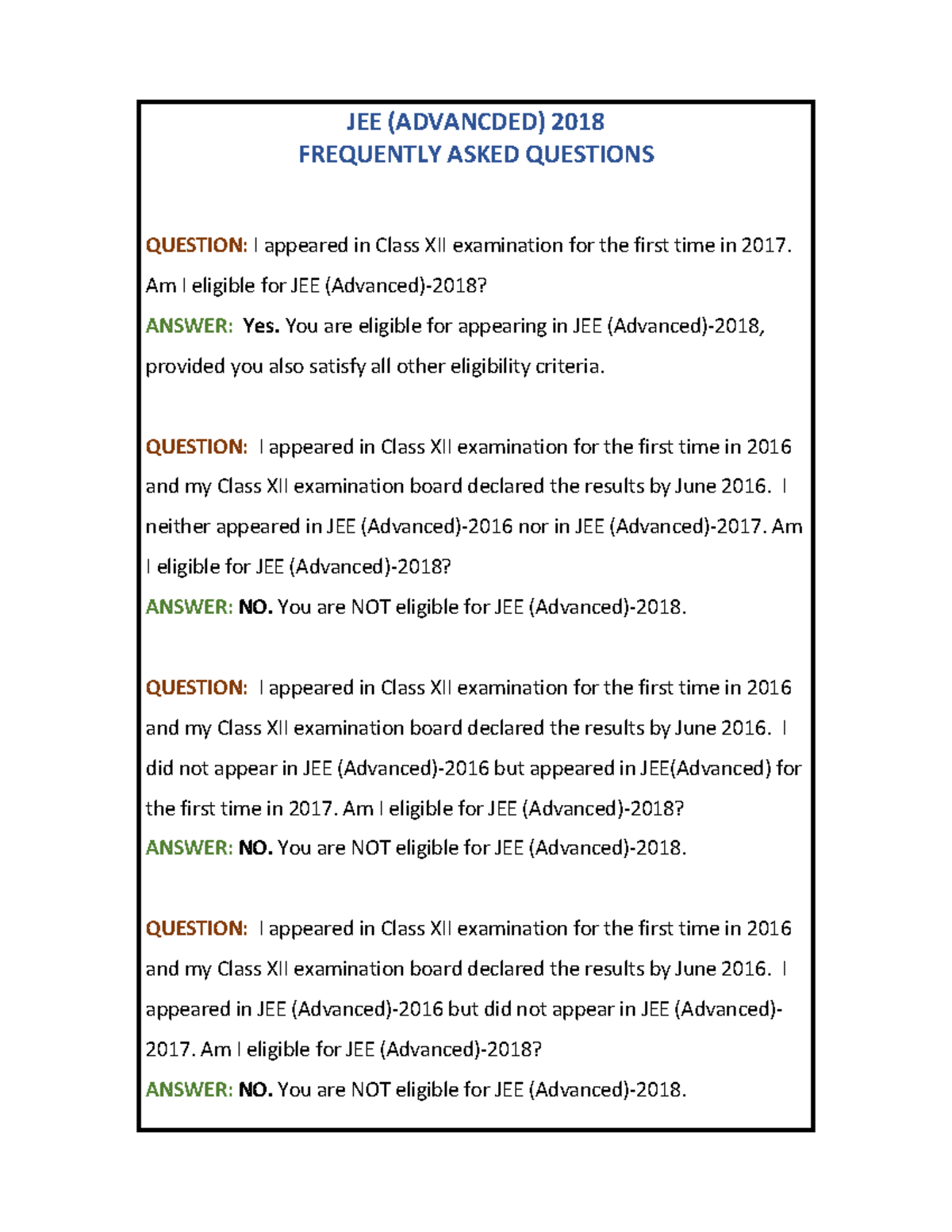 FAQ - notes of fq for control network - JEE (ADVANCDED) 2018 FREQUENTLY ...