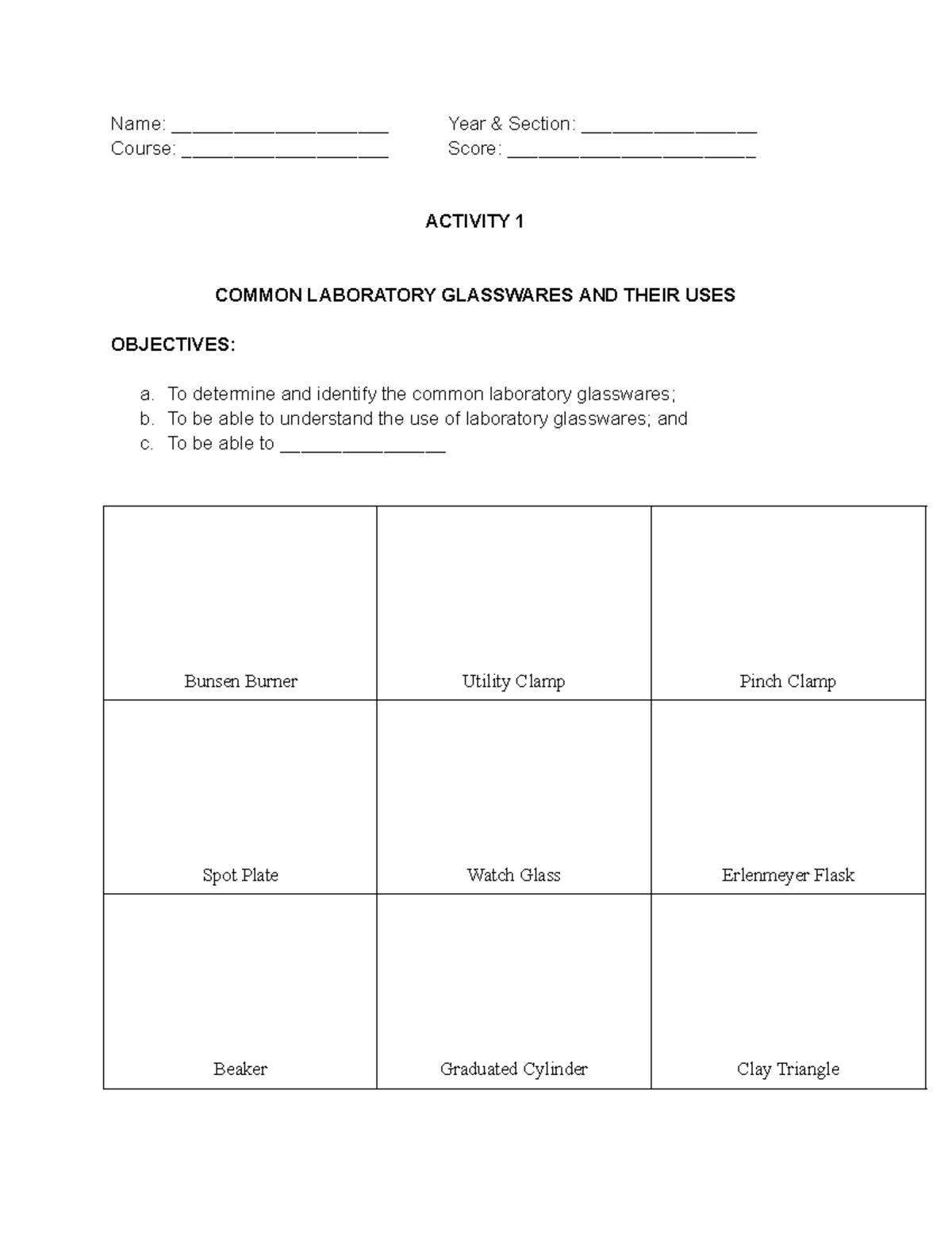 Activity 1 Laboratory 1 - Name: _____________________ Year & Section ...