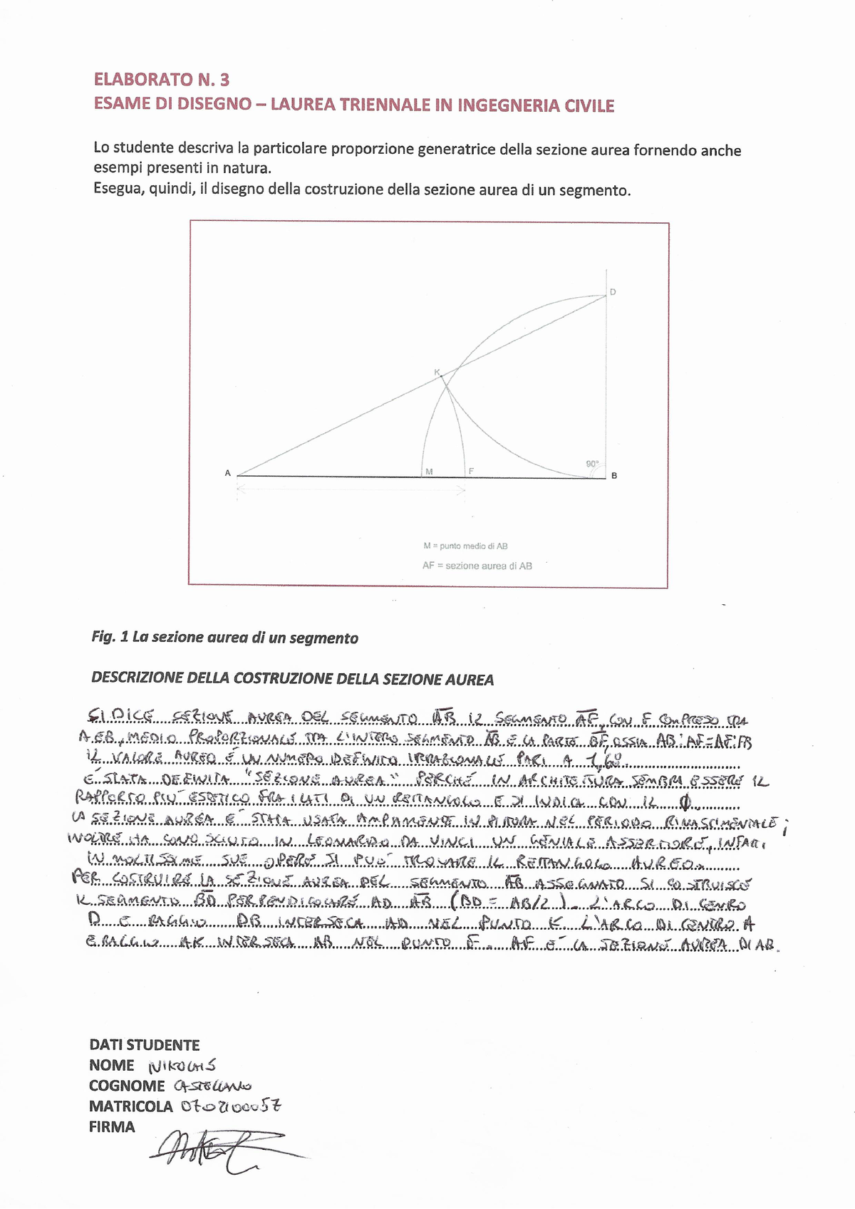 Elaborato 3 SUPERATO - Disegno - Studocu