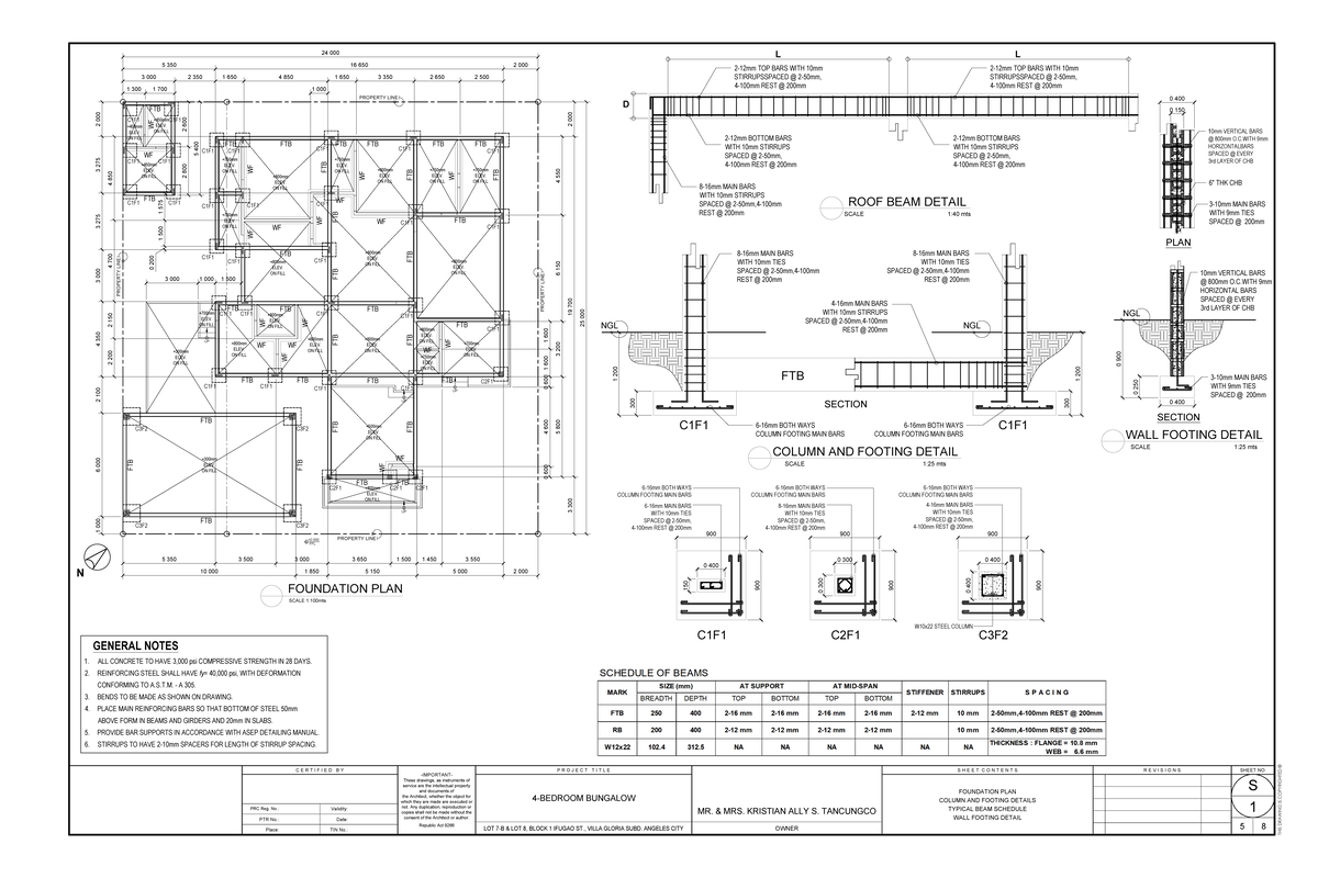 FILE 2064 - Foundation plan - PRC Reg. No.: Validity: PTR No.: Date ...