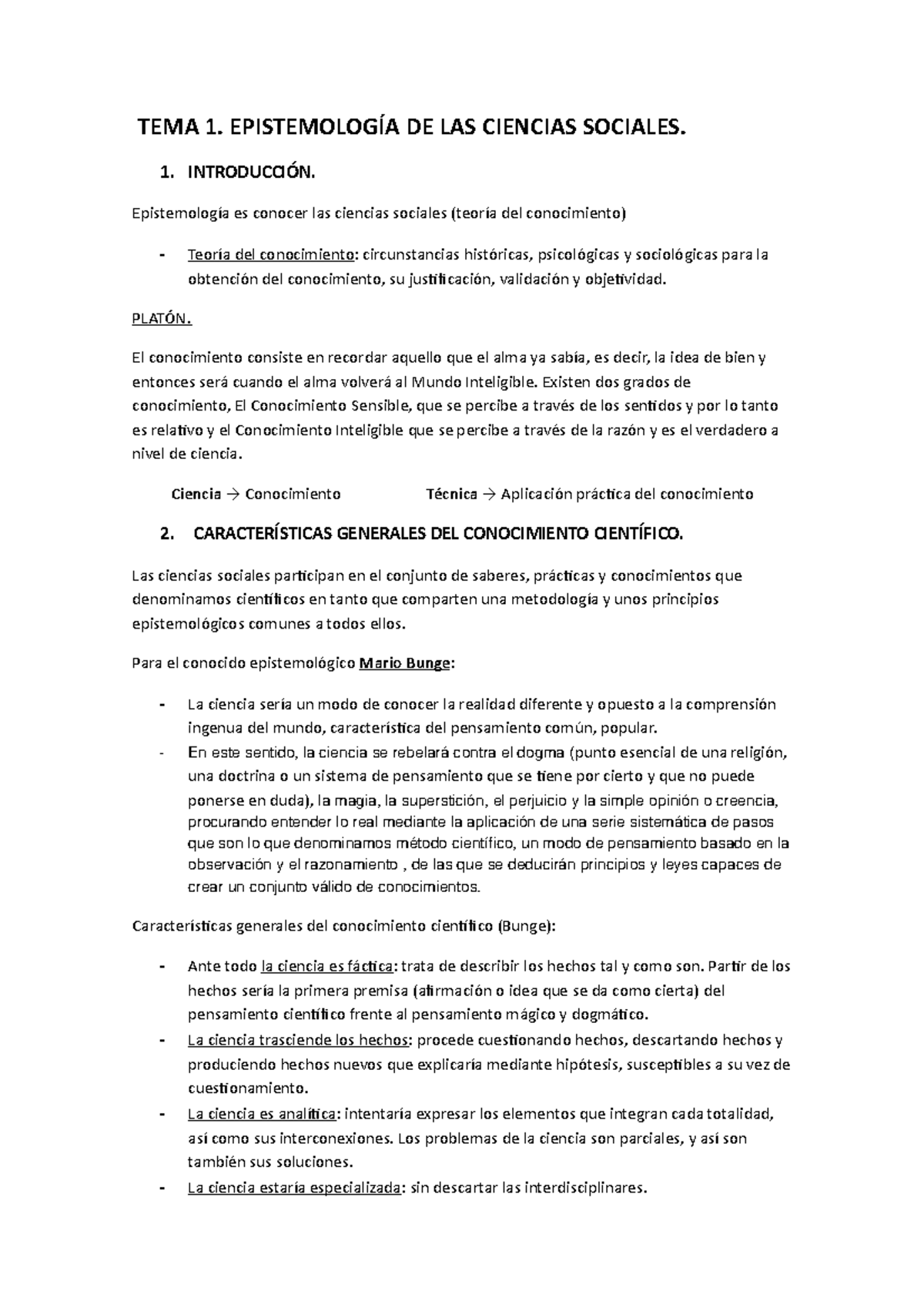 Tema 1-2 - Apuntes 1-2 - TEMA 1. EPISTEMOLOGÍA DE LAS CIENCIAS SOCIALES ...